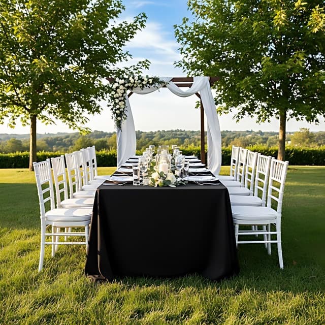 Thumbnail 5 de Surmente Black Tablecloth 90 x 132-inch Rectangle 🍽