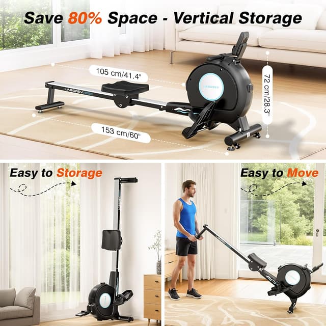 Thumbnail 4 de LABGREY magnetic rowing machine, 350LB capacity