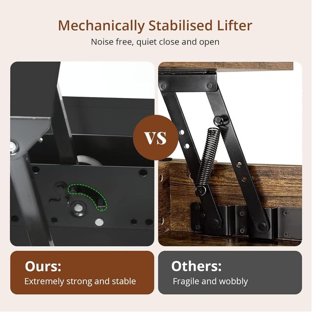 Thumbnail 3 de VOWNER Table Basse Relevable 3 en 1