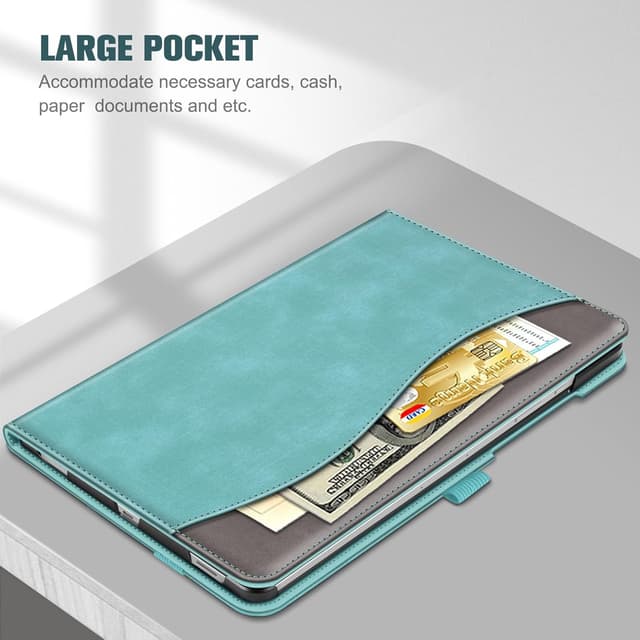 Thumbnail 6 de Fintie Schutzhülle für Samsung Galaxy Tab S10 Lite/S10 FE/S9 FE 10,9", & S9 11", (Jeansoptik Türkis) – Multi-Winkel Folio mit Dokumentenfach