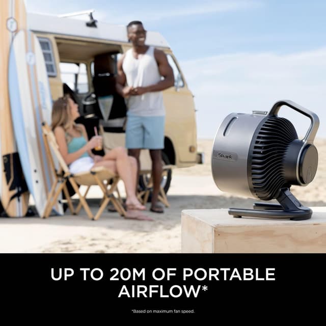 Detalle de Shark FlexBreeze HydroGo Cordless Fan (Charcoal FA050UK) with mist cooling