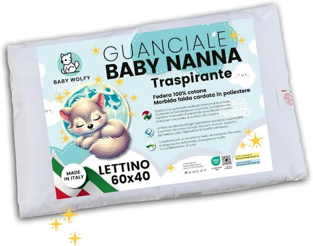 Detalle de BABY WOLFY Cuscino Lettino Bambino 40x60 cm certificato OEKO-TEX®