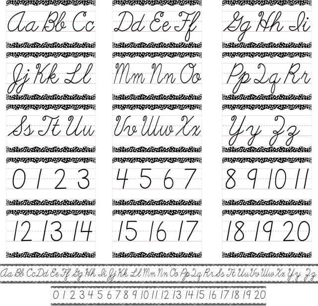 Detalle de 15 Pieces Cursive Alphabet Line Classroom Wall Strips