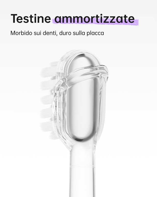 Detalle 2 de Laifen Wave Special Spazzolino Elettrico Sonico con Oscillazione & Vibrazione e App, IP68, 2 Testine di Ricambio (Viola)