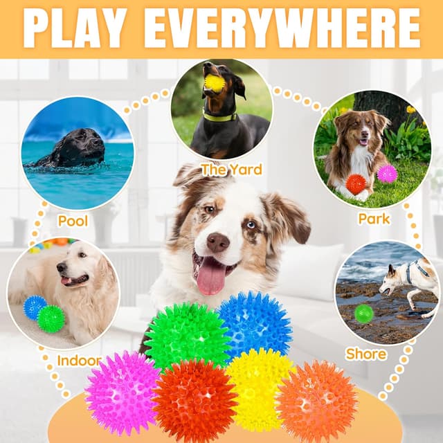 Thumbnail 6 de Ousiya Squeaky Dog Balls 6 pack 9cm