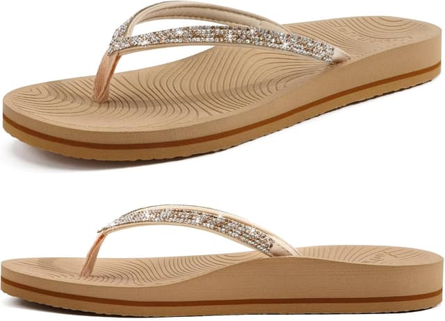 Thumbnail 6 de KuaiLu Women's Rhinestone Flip Flops 1️⃣0️⃣📿 👡