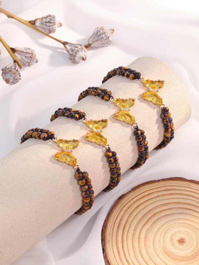 Detalle de Crystal Butterfly Bracelet 4mm Beads