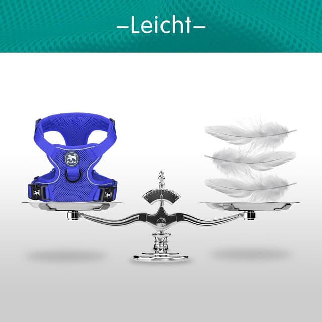 Detalle de PoyPet reflektierendes, weiches Mesh-Hundegeschirr mit doppelter Polsterung (Königsblau), Größe L