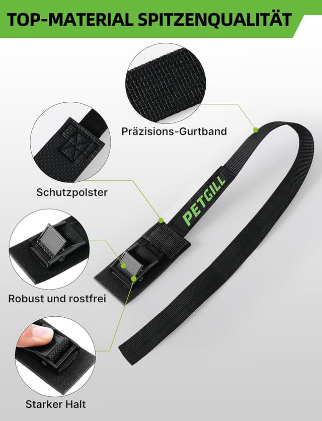 Thumbnail 6 de Spanngurte mit Polsterung (40 cm, 20 mm) für Fahrradträger – 4 Stück, bis 200 kg Belastbarkeit