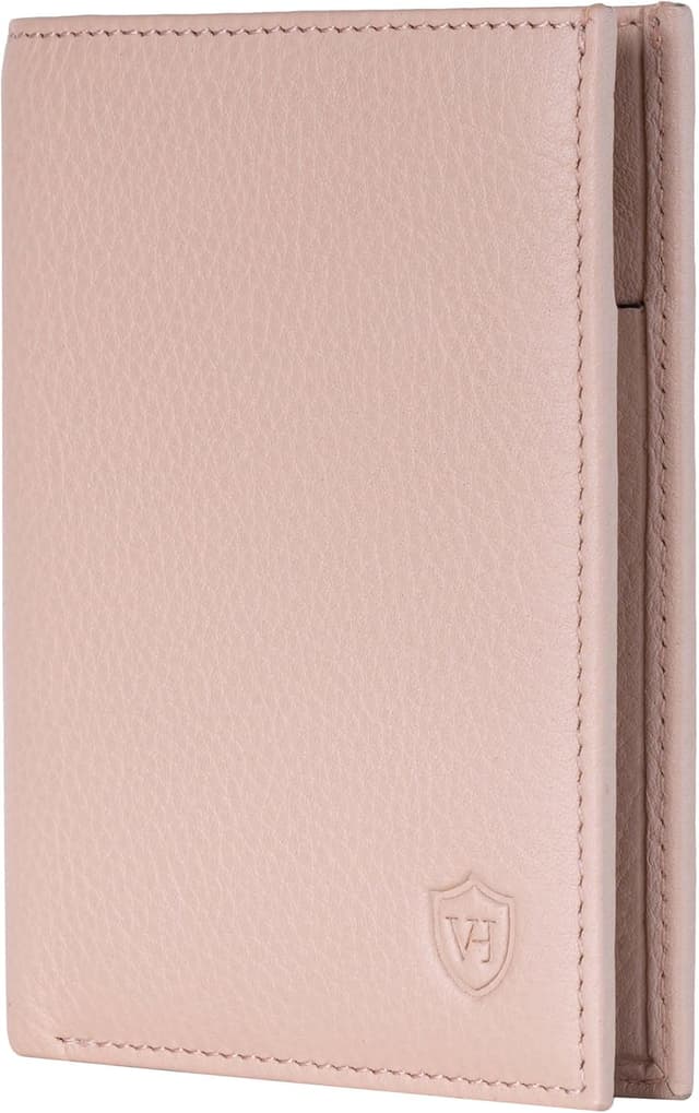 Detalle de VON HEESEN Herren- & Damen-Leder-Geldbörse mit Münzfach und RFID-Schutz (Rose)