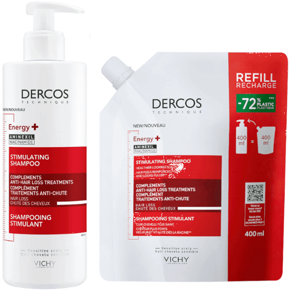 Detalle de Vichy Dercos Energy+ Champú Estimulante 400 ml + Recarga💆