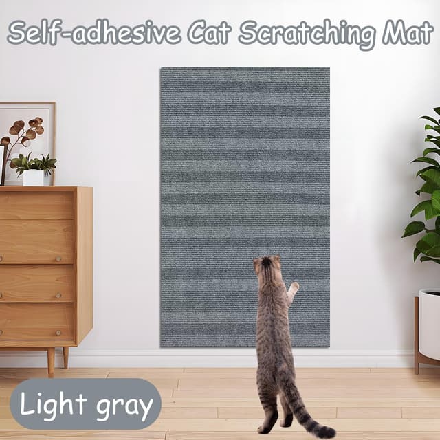 Detalle de Xynovate tappetino tiragraffi adesivo per gatti grigio chiaro, riutilizzabile e tagliabile