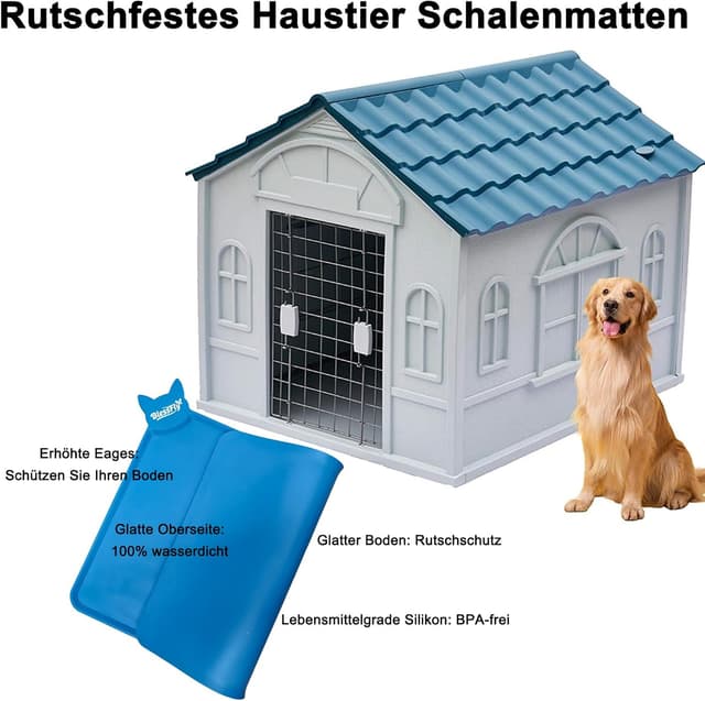 Detalle de Silikon wasserdichte Futter- und Trinkmatte für Hund & Katze (57,5 x 37,5 cm) mit Rand, rutschfest und spülmaschinenfest