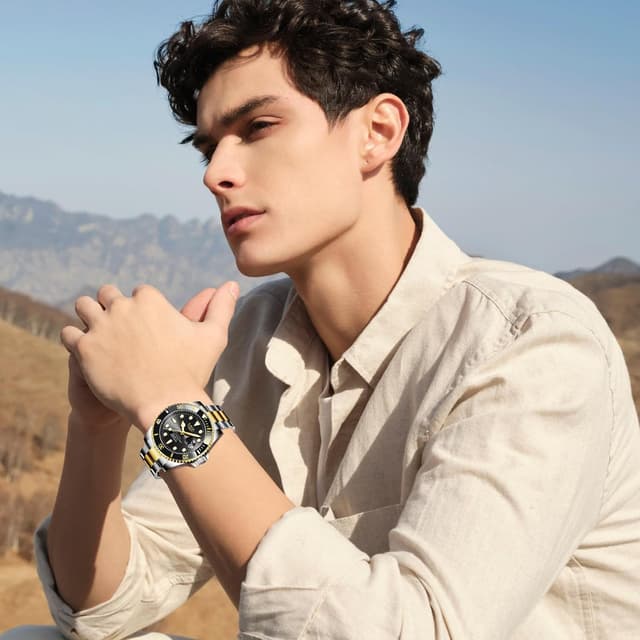 Detalle de LIGE Herren-Uhr analog mit Quarzwerk, Kalenderfunktion und 3ATM Wasserdicht (30M)