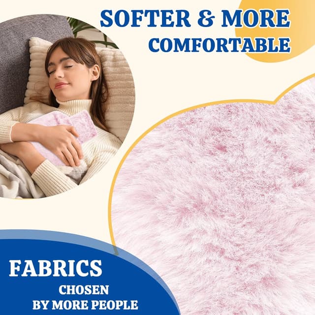 Detalle 2 de HAOCEE Wärmflasche mit Bezug (2 l) im Känguru-Taschen-Design – rosa