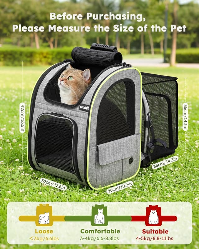 Thumbnail 1 de Pecute Sac Transport Chat Extensible Gris