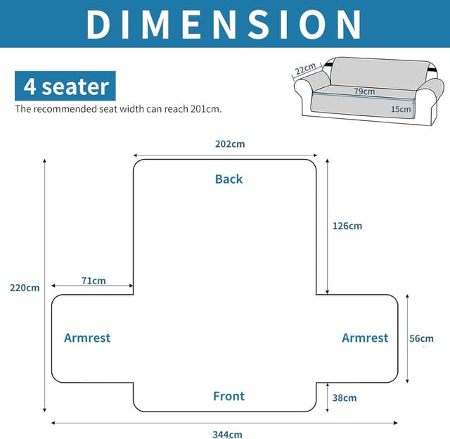 Detalle de Ystyle Copridivano 4 posti con braccioli grigio scuro, antiscivolo e antigraffio per gatti