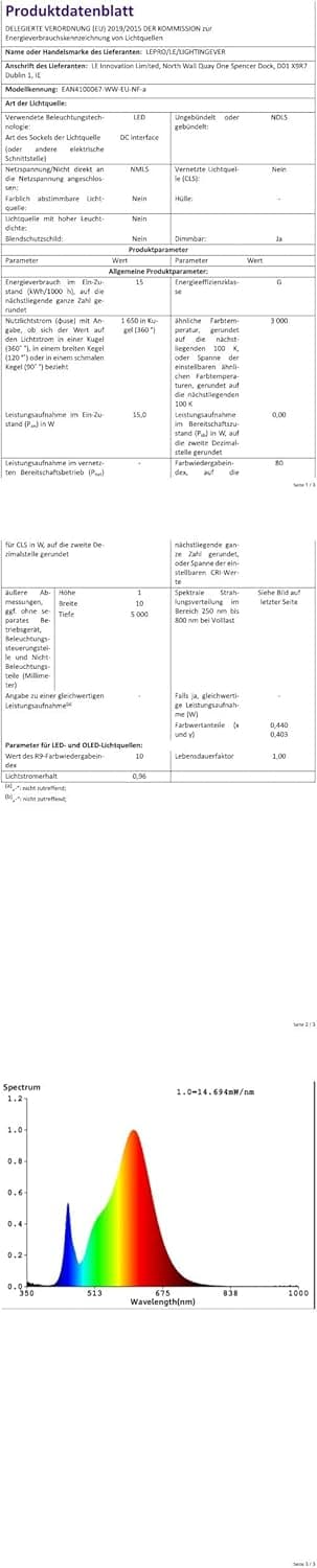 Thumbnail 6 de Lepro LED Strip 5 m Warmweiß 3000K, dimmbar (12 V, 300 LEDs) – selbstklebend, IP20