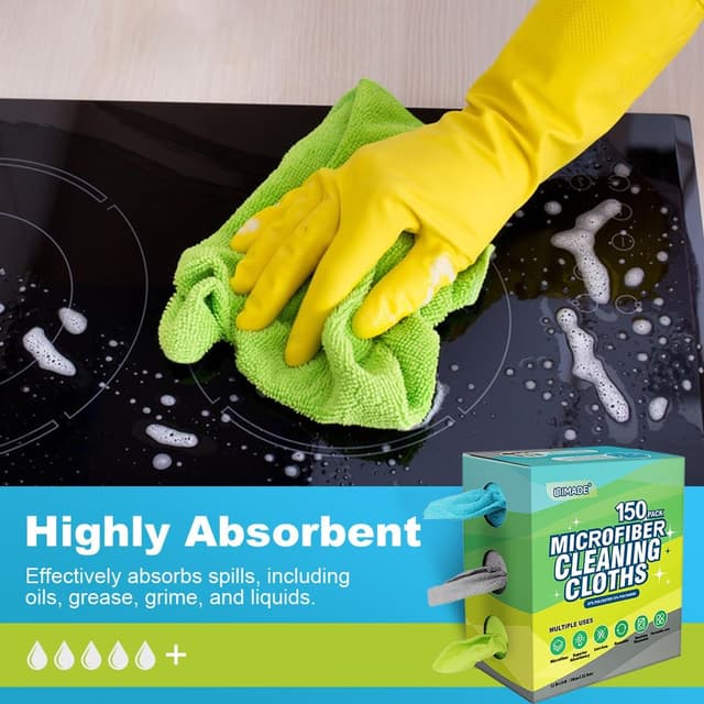 Detalle 2 de UNIMADE Microfiber Cleaning Cloth 150 pack 🧽