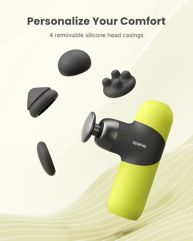 Thumbnail 6 de RENPHO Mini Thermal Massage Gun with Heat (Green) — portable heated deep tissue percussion massager