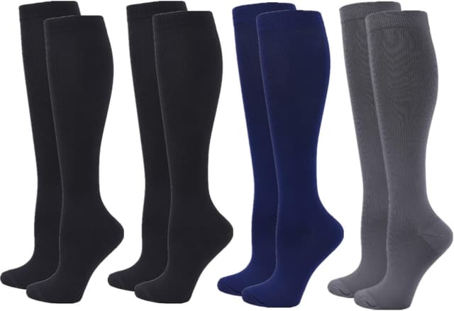 Detalle de Zingso 20–25mmHg Compression Socks (Knee High) for Women & Men – 2, 3, 4 or 6 Pairs