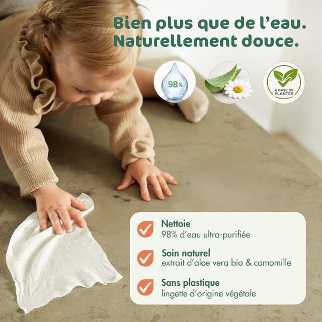 Detalle de Naty Lingettes Bébé 672 lingettes