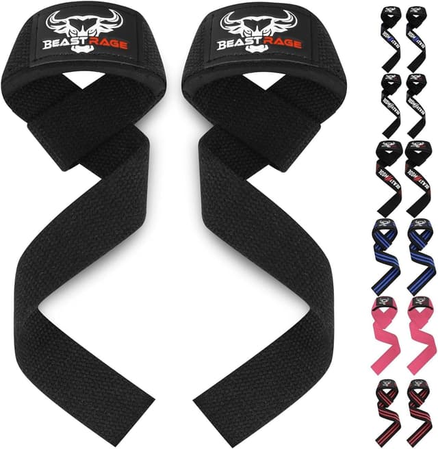 Imagen de BEAST RAGE Weight Lifting Straps padded wrist support 💪 en OfertitasTOP
