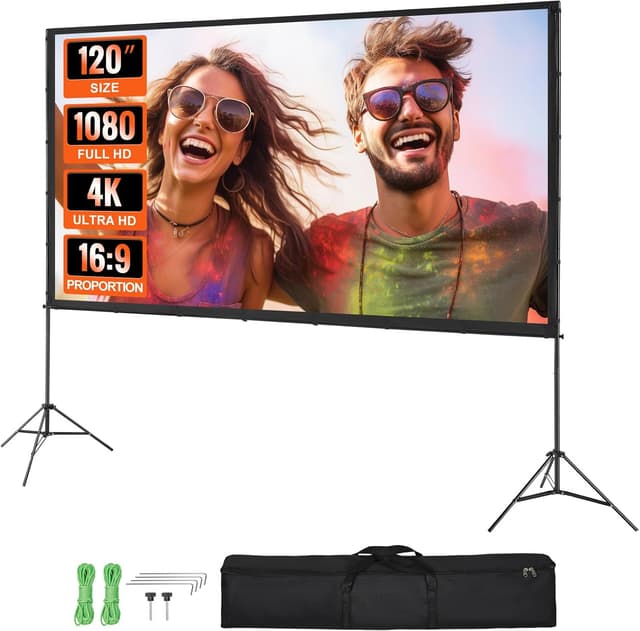 Detalle de VEVOR Projector Screen with Stand (120 inch, 16:9) for Outdoor Movie Nights