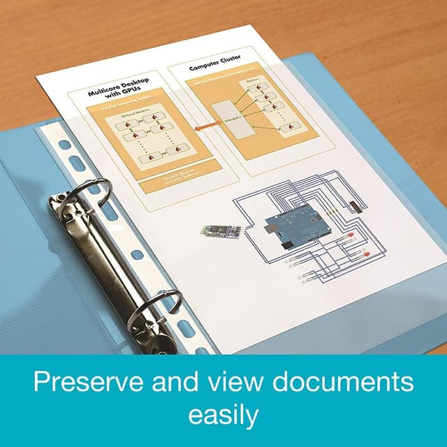 Detalle de SUMMIT A4 bulk punched pockets – 300 clear plastic sleeves (40 microns)