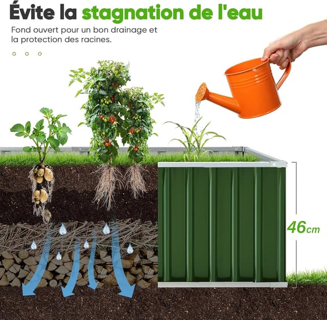 Thumbnail 6 de Jardinière surélevée galvanisée KING BIRD 256,5 x 91,4 x 45,7 cm : 2 méthodes d’installation