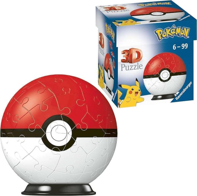 Detalle de Ravensburger Puzzle 3D Pokémon Pokéball 🧩 para Niños y Adultos