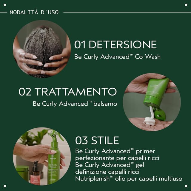 Detalle de Aveda Be Curly Advanced Co-Wash per ricci, 350 ml: definizione, idratazione e anti-crespo senza solfati e senza siliconi
