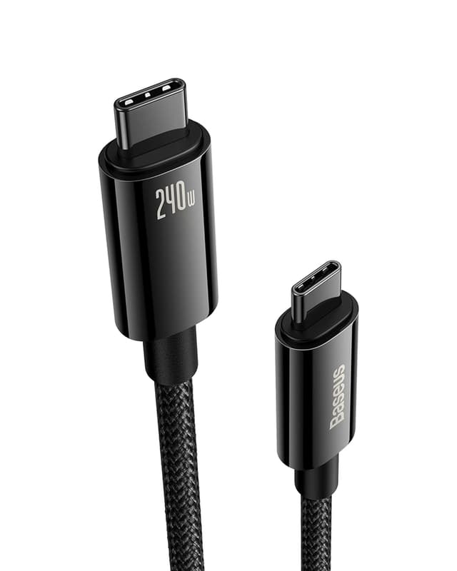 Detalle de Baseus USB‑C auf USB‑C Kabel 240W (1 m) mit PD 5A & QC 4.0 Schnellladung