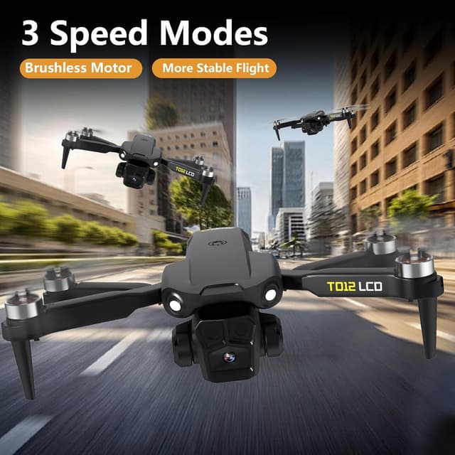 Detalle de Toladrone TD12LCD Drohne mit Kamera – faltbarer Quadrocopter mit LCD-Fernbedienung und Echtzeitübertragung