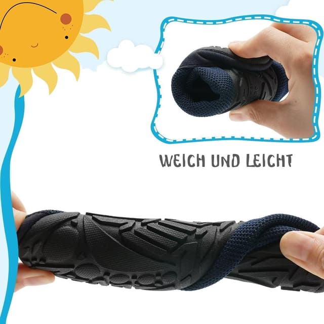 Detalle de Kyopp Hausschuhe für Kinder (Jungen & Mädchen) – atmungsaktive, rutschfeste Slipper bis Gr. 35