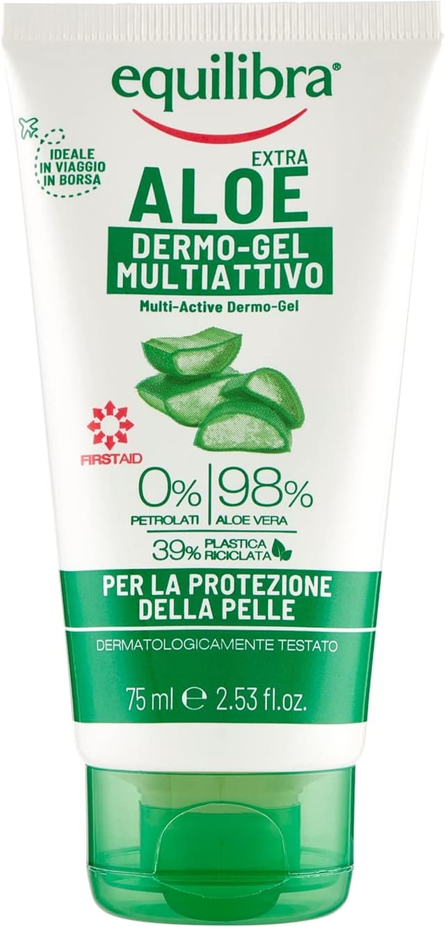 Detalle 2 de equilibra Corpo Aloe Dermo-Gel all’Aloe Vera lenitivo multiuso (6 x 75 ml)