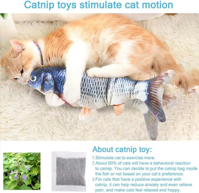 Detalle de Nepfaivy Floppy Fish Cat Toy 11 inch