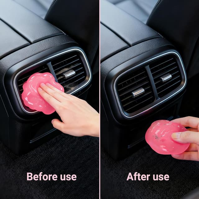 Detalle de ColorCoral Car Cleaning Gel 2 Pack (Reusable Lemon & Rose Scent) for Dust Remover Putty