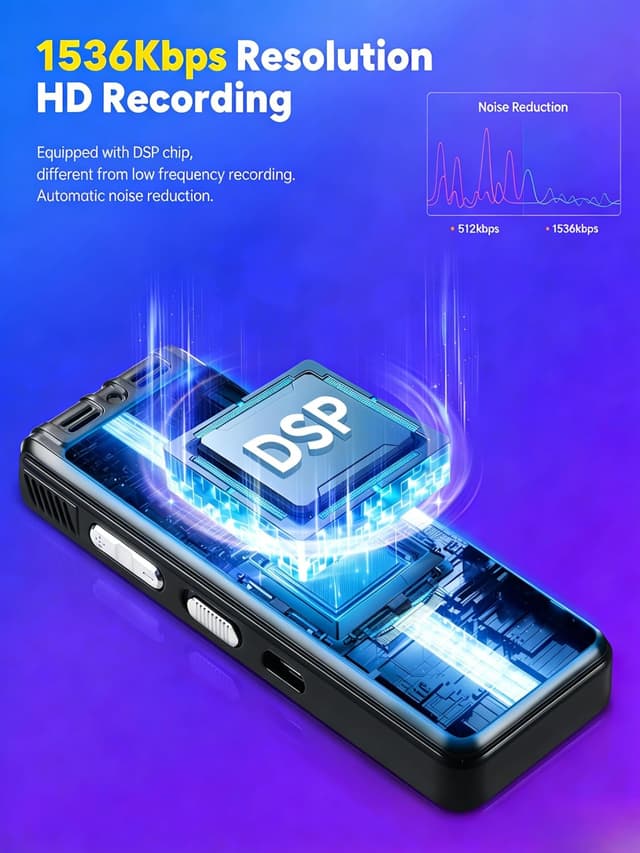 Detalle de NekSide registratore vocale 128 GB 1536 kbps