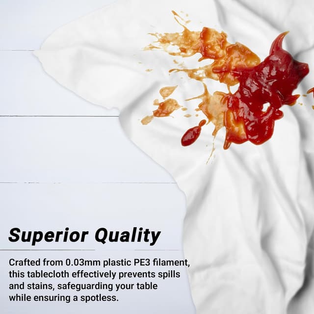 Thumbnail 3 de 4 Packs White Plastic Tablecloth 54 x 108