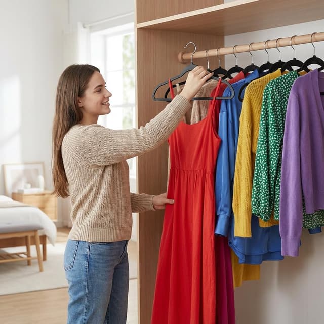 Thumbnail 6 de SMARTOR Heavy-Duty Plastic Hangers (50 Pack) — Slim Non-Velvet Hangers with 360° Swivel Hook