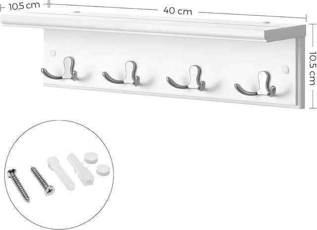 Thumbnail 6 de SONGMICS LHR42WT appendiabiti con mensola 25 kg