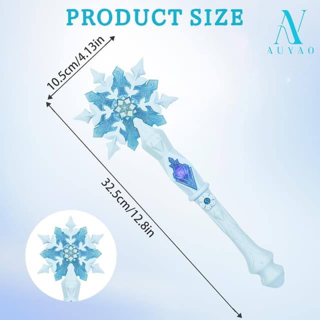 Detalle 2 de AUYAO Zauberstab mit Licht 32 cm Schneeflocke