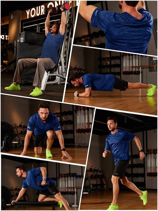 Detalle de KEFITEVD Herren Funktionsshirt mit Schnelltrocknung und reflektierenden Streifen