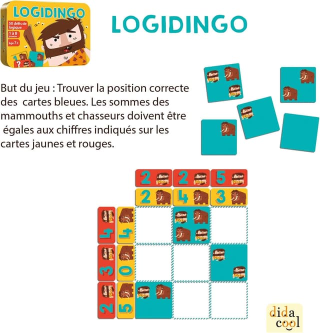 Detalle de Aritma LOGIDINGO : 50 défis de logique – jeu de société éducatif dès 7 ans