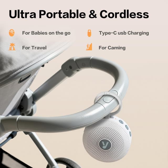 Detalle 2 de FEKTIK White Noise Machine for Baby Adult – Portable Sound Machine with 21 Soothing Sounds, Memory & Rechargeable Battery