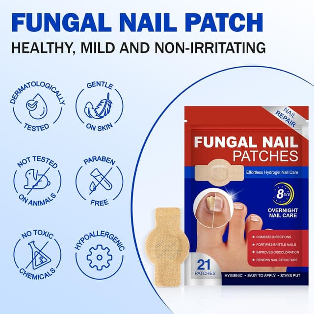 Detalle 2 de Nail Patches for Toenail Repair (42PCS) — Overnight 8-Hour Support for Damaged, Thick, or Yellow Toenails