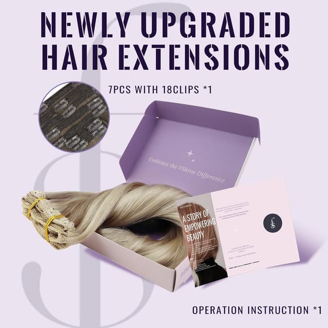 Thumbnail 1 de Fshine Clip in Echthaar Extensions 55 cm