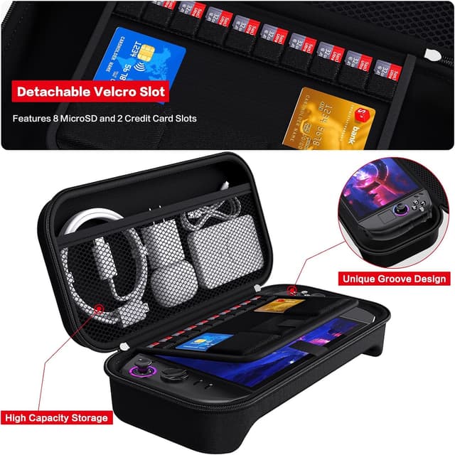 Detalle de ivoler Carrying Case for Lenovo Legion Go Gen 2 – hard EVA shell messenger bag with soft lining (black)