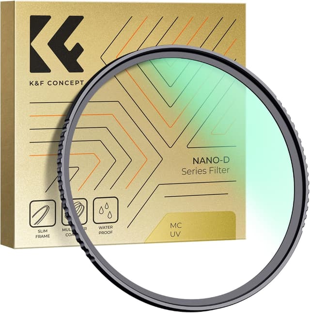 Detalle de K&F CONCEPT Nano-Dazzle 67mm Filtro UV (MCUV) con rivestimento nano a 24 strati